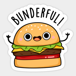 Bunderful Cute Burger Bun Pun Sticker